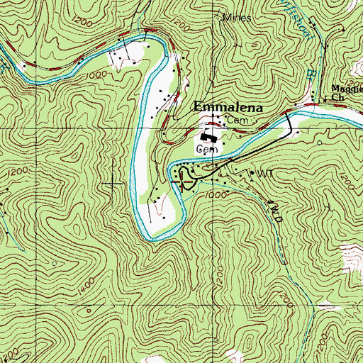 Topographic Map of Camp Nathanial, KY