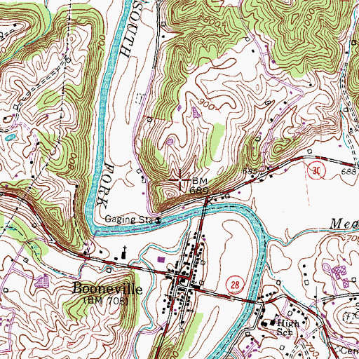 Topographic Map of Howard Cemetery, KY