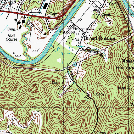 Topographic Map of Hamlack, KY