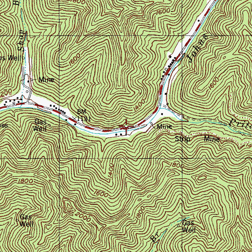 Topographic Map of Head of Johnson Creek (historical), KY