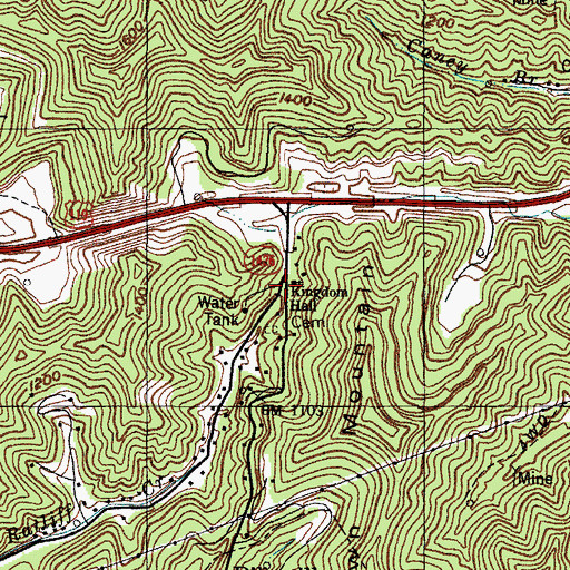 Topographic Map of Heleys Gap, KY