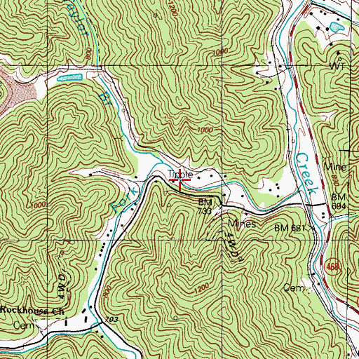 Topographic Map of Helsey Post Office (historical), KY