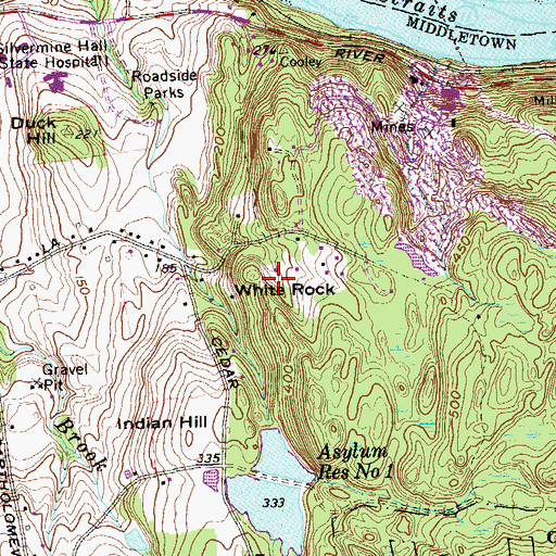 Topographic Map of White Rock, CT