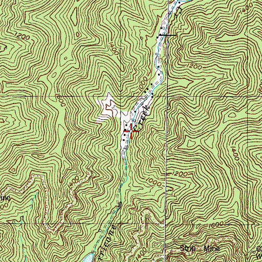Topographic Map of Hurricane Branch (historical), KY