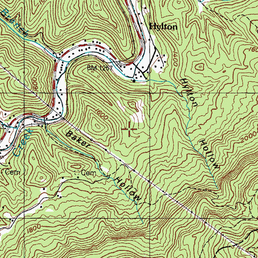 Topographic Map of Hyton Post Office (historical), KY