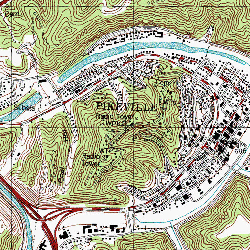 Topographic Map of Indian Rock, KY
