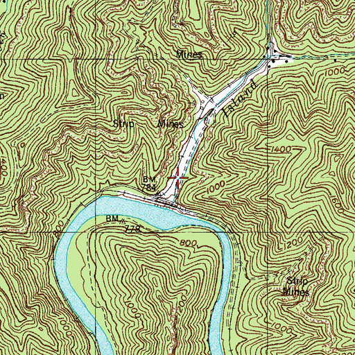 Topographic Map of Island Creek School (historical), KY