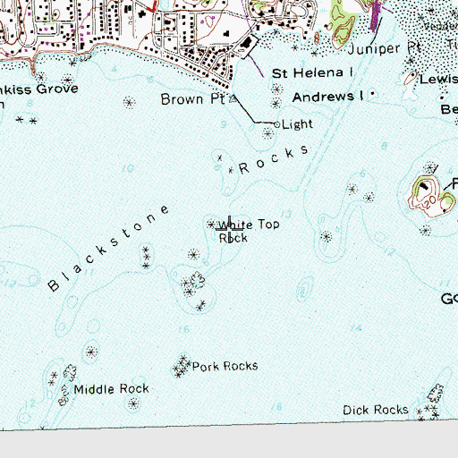 Topographic Map of White Top Rock, CT