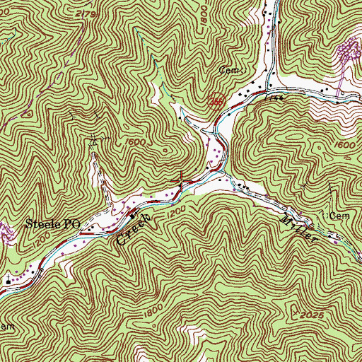 Topographic Map of Jackson Rowe Elementary School (historical), KY