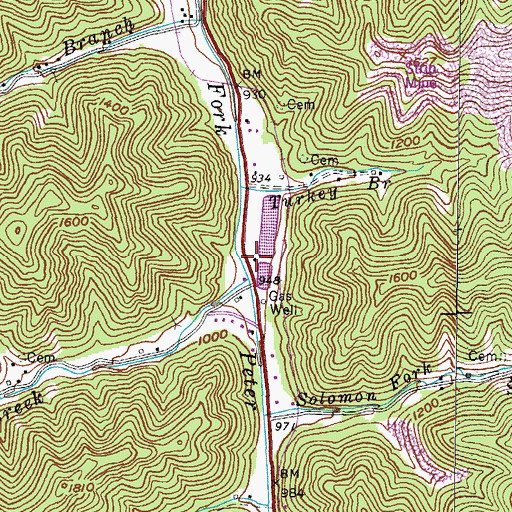 Topographic Map of Jamboree Post Office (historical), KY