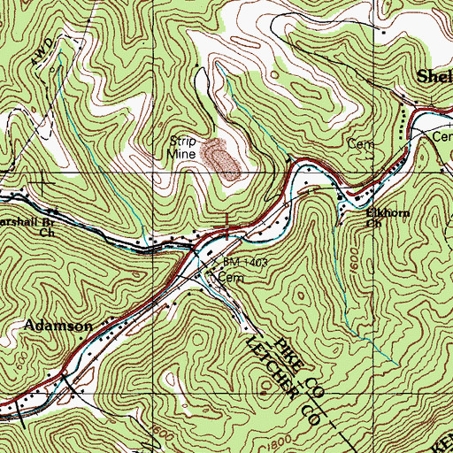 Topographic Map of Jewell Post Office (historical), KY