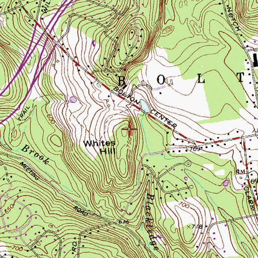 Topographic Map of Whites Hill, CT