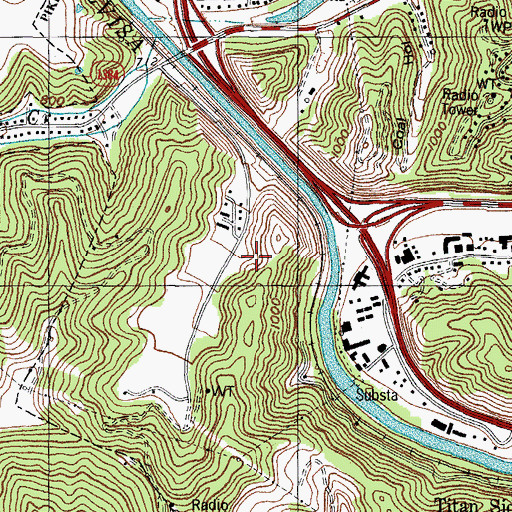 Topographic Map of Johnson Memorial Cemetery, KY