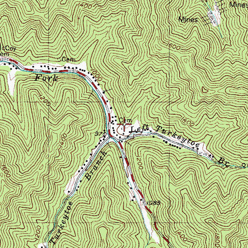 Topographic Map of Julius Scott Cemetery, KY