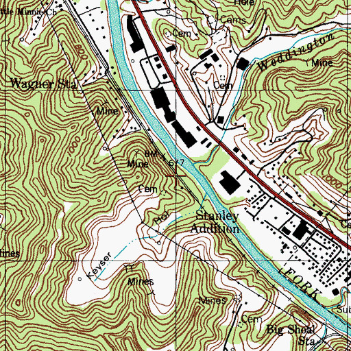 Topographic Map of Keyser Heights, KY