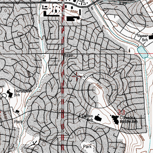 Topographic Map of Pagosa Park, CO