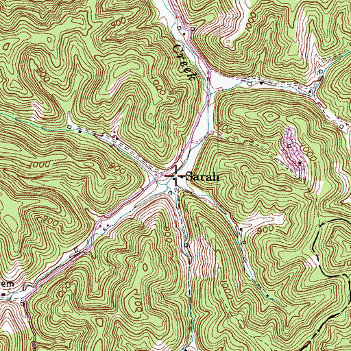 Topographic Map of Sarah Post Office (historical), KY