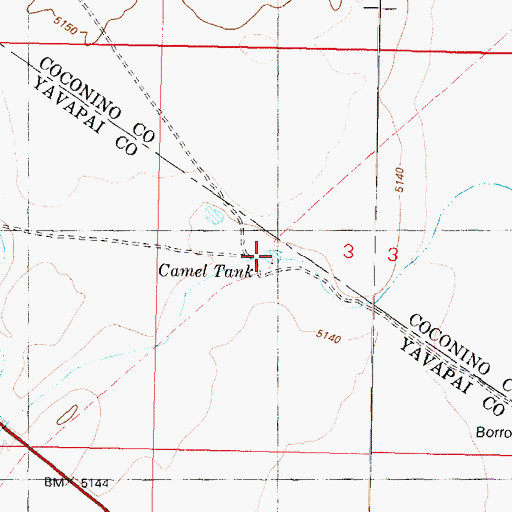 Topographic Map of Camel Tank, AZ