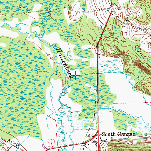Topographic Map of Whiting Brook, CT
