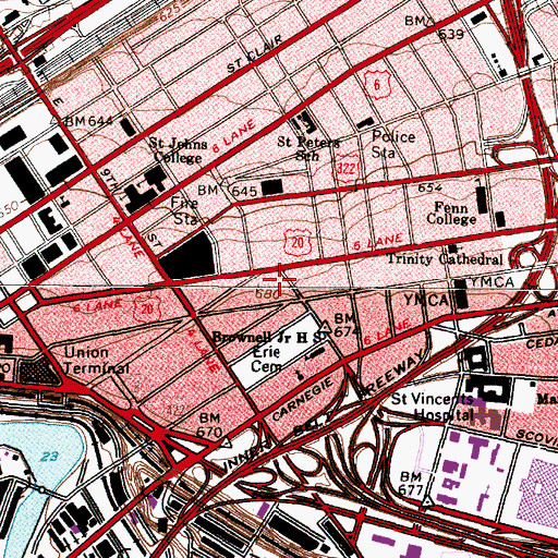 Topographic Map of Renaissance Building, OH
