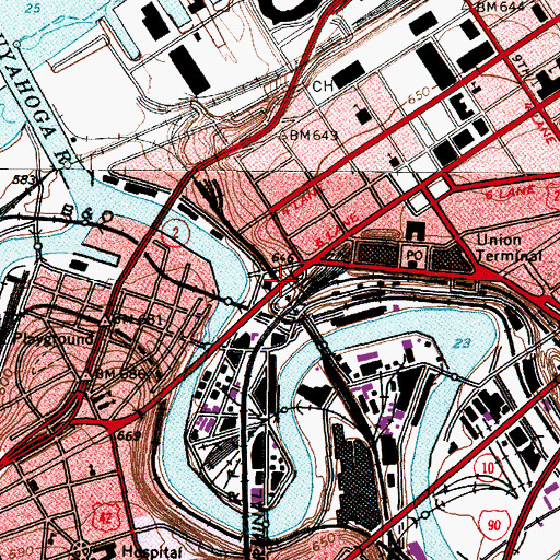 Topographic Map of Settlers Landing Station, OH