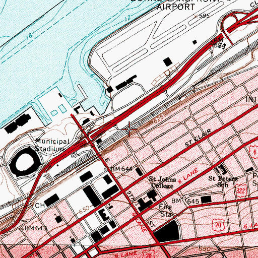 Topographic Map of South Harbor Terminal, OH