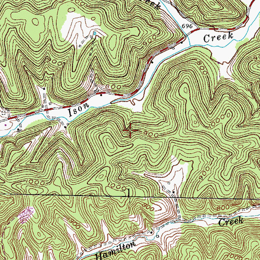 Topographic Map of Ison-Johnson School (historical), KY
