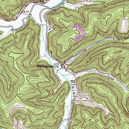 Topographic Map of Lower Blaine Trace School (historical), KY