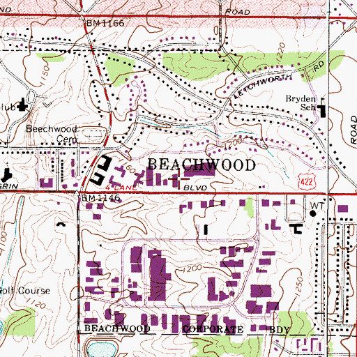 Topographic Map of Chagrin Plaza Building East, OH