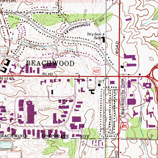 Topographic Map of Commerce Park Plaza, OH