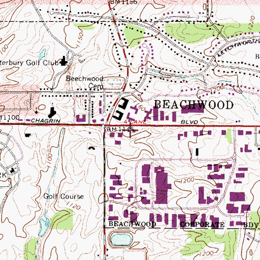 Topographic Map of Darling Building, OH