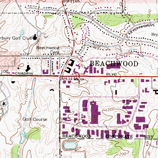 Topographic Map of Darwood Building, OH
