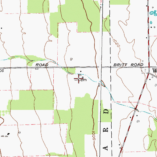 Topographic Map of Mendenhall Farm Cemetery, NY