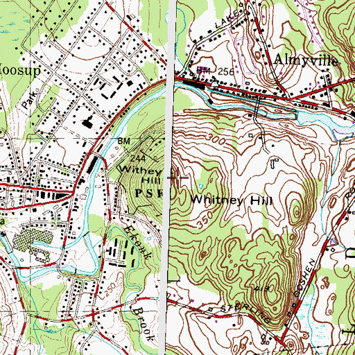 Topographic Map of Withey Hill, CT