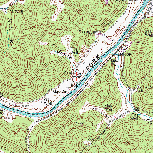 Topographic Map of Upper Tug (historical), KY