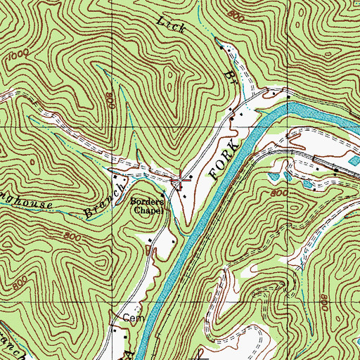 Topographic Map of Borders Store Post Office (historical), KY