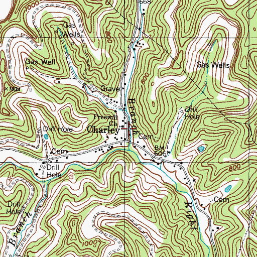 Topographic Map of Charley Post Office (historical), KY