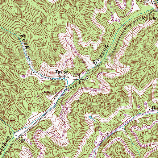 Topographic Map of Donathon Post Office (historical), KY