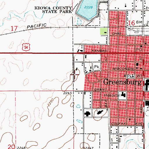 Topographic Map of Lighthouse Worship Center Assemblies of God, KS