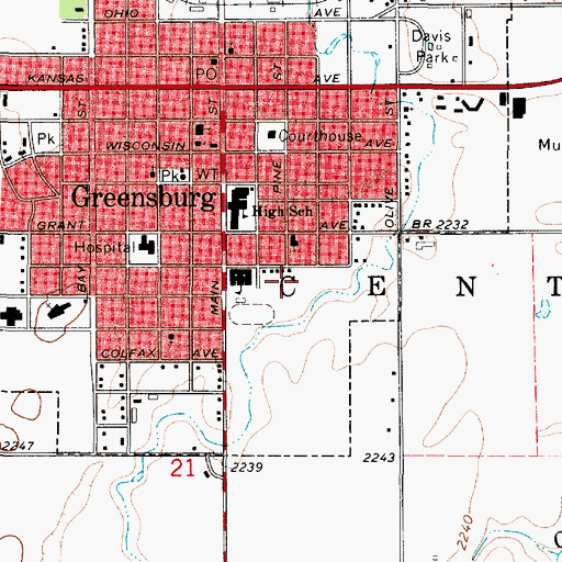 Topographic Map of Cradle Park, KS