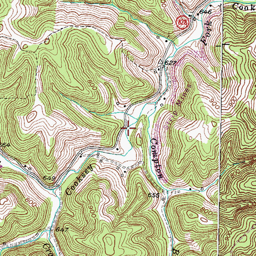 Topographic Map of Gladys Post Office (historical), KY