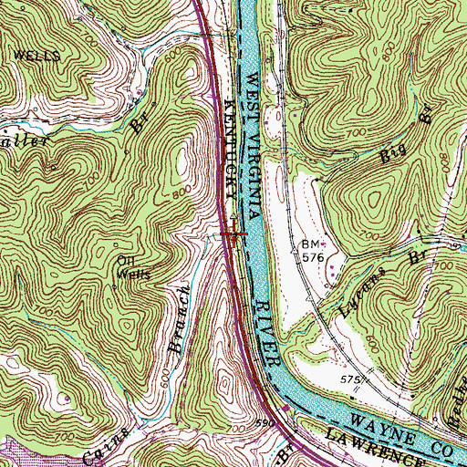 Topographic Map of Leotonia Post Office (historical), KY