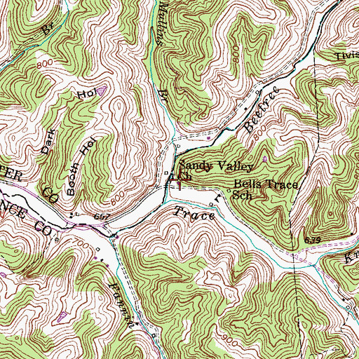 Topographic Map of Ratcliff Post Office (historical), KY