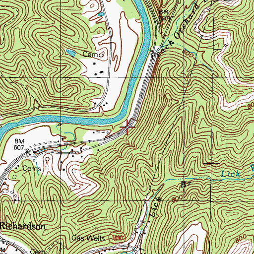Topographic Map of Richardson Post Office (historical), KY