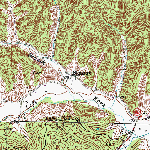 Topographic Map of Skaggs Post Office (historical), KY
