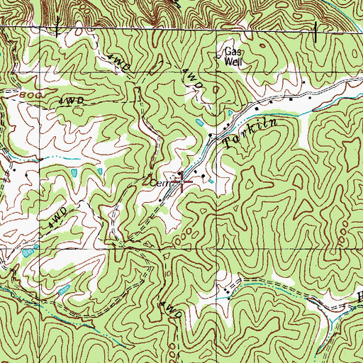Topographic Map of Tarkiln Post Office (historical), KY