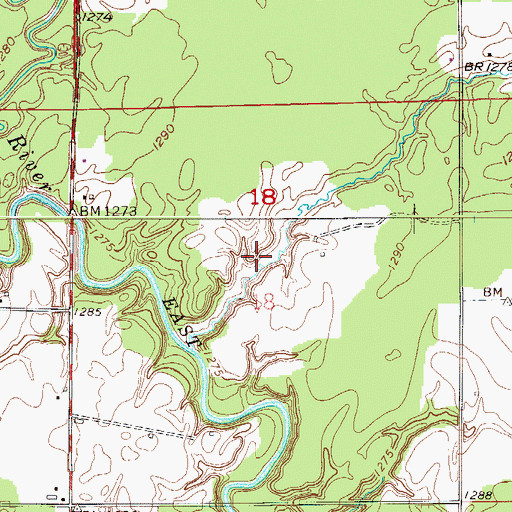 Topographic Map of Bates Post Office (historical), MN