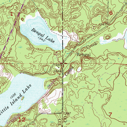 Topographic Map of Bengal Post Office (historical), MN