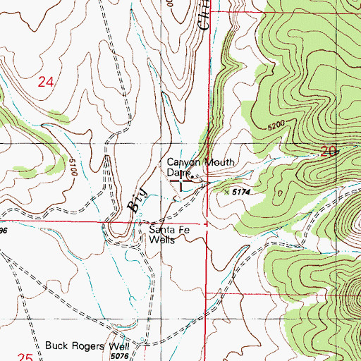 Topographic Map of Canyon Mouth Dam, AZ
