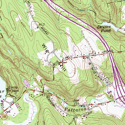 Topographic Map of Wig Hill, CT